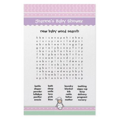 Baby Shower Game - Word Search by cutietoots