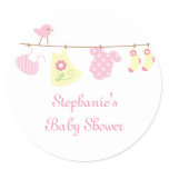 Baby shower girl birds and laundry stickers