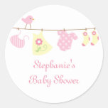 Baby shower girl birds and laundry stickers