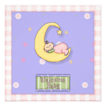 Baby Shower Girl Decorative Design Personalized Invitation