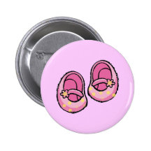 Baby shower (girl) pinback button