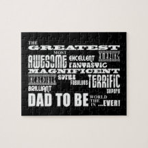 Baby Shower Greatest Best Future Fathers Dad to Be Jigsaw Puzzle