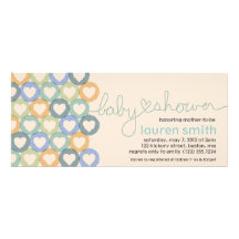 Baby Shower Heart Invitation Boy