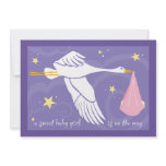 Baby Shower Invitation 5x7 - Baby Girl Purple