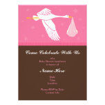 Baby Shower Invitation 5x7 - Pink and Brown