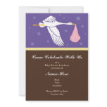 Baby Shower Invitation 5x7 - Purple and Brown