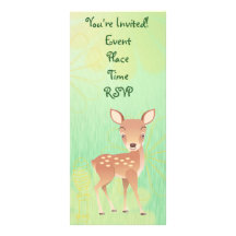 Baby Shower Invitation Baby Animals Deer Rack Card Template