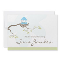 Baby Shower Invitation - Blue Baby Bird