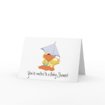 Baby Shower Invitation-Blue Duck/Quackup Greeting Cards