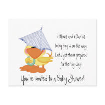 Baby Shower Invitation-Blue Duck/Quackup Postcard