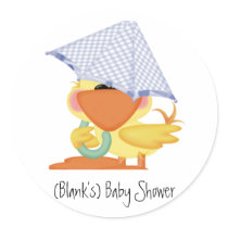 Baby Shower Invitation-Blue Duck/Quackup Sticker