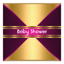 Baby Shower Invitation Gold Pink