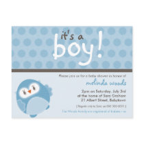 BABY SHOWER INVITATION :: it's a boy owl 7