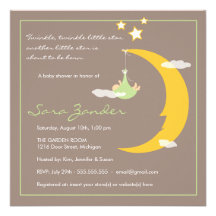 Baby Shower Invitation Moon and Stars