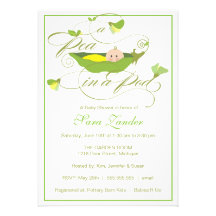 Baby Shower Invitation - Neutral Pea in a Pod