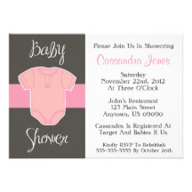 Baby Shower Invitation (Pink Baby Jumper Outfit)