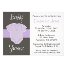 Baby Shower Invitation (Purple Baby Jumper)