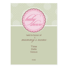BABY SHOWER INVITATION :: spotty dot Post Card