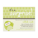 BABY SHOWER INVITATION :: surprise owl 2 postcards