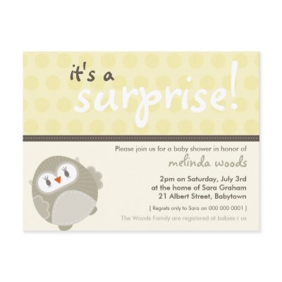 BABY SHOWER INVITATION :: surprise owl 8 by simplysweetart