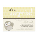 BABY SHOWER INVITATION :: surprise owl 8 postcards