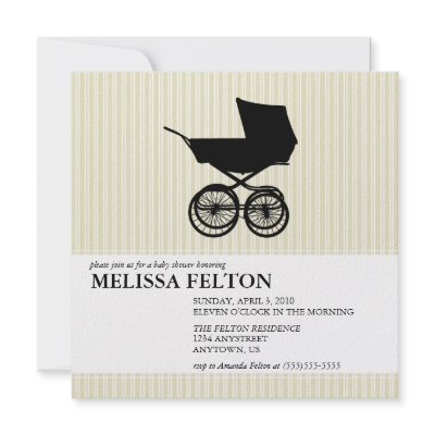 Baby Shower Invitation with Baby Buggy by belletristics