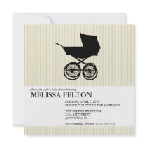 Baby Shower Invitation with Baby Buggy