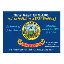 Baby Shower Invitation with Flag of Idaho