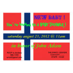 Baby Shower Invitation with Flag of Norway