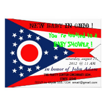 Baby Shower Invitation with Flag of Ohio