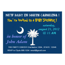 Baby Shower Invitation with Flag of South Carolina