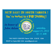 Baby Shower Invitation with Flag of South Dakota