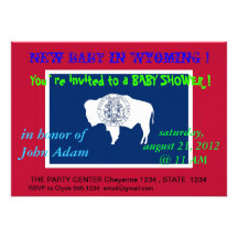 Baby Shower Invitation with Flag of Wyoming