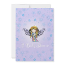Baby Shower Invitations Cute Fairy and Baby