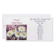 Baby Shower Invitations Pink Tree Blossoms Daisy Photo Card Template