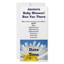Baby Shower! Invitations White Daisy Flowers