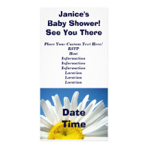 Baby Shower! Invitations White Daisy Flowers Photo Greeting Card