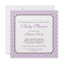 BABY SHOWER INVITES :: candy stripes 6SQ