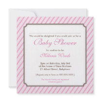 BABY SHOWER INVITES :: candy stripes SQ