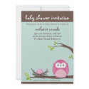 BABY SHOWER INVITES :: owl + nest 2P invitations