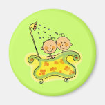Baby shower (jumeaux) magnets pour réfrigérateur