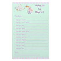 Baby Shower Keepsake - Wishes for Baby Girl Stationery