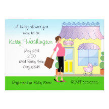 Baby Shower Mod Mom Boutique Shopper Invitation