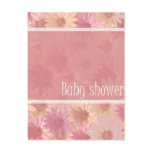 baby shower pink daisies postcards