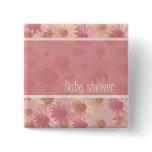 baby shower pink daisy button