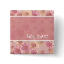 baby shower pink daisy button