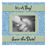 Baby shower pour des économies de garçon la date invitations personnalisables