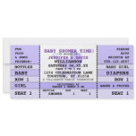 Baby Shower Purple Concert Ticket Invitation