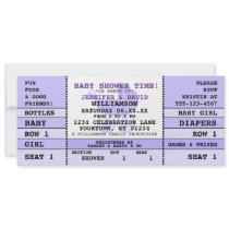 Baby Shower Purple Concert Ticket Invitation