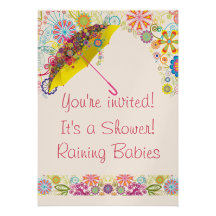 Baby Shower Raining Babies Invitation